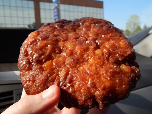 Apple fritter with crisp edges